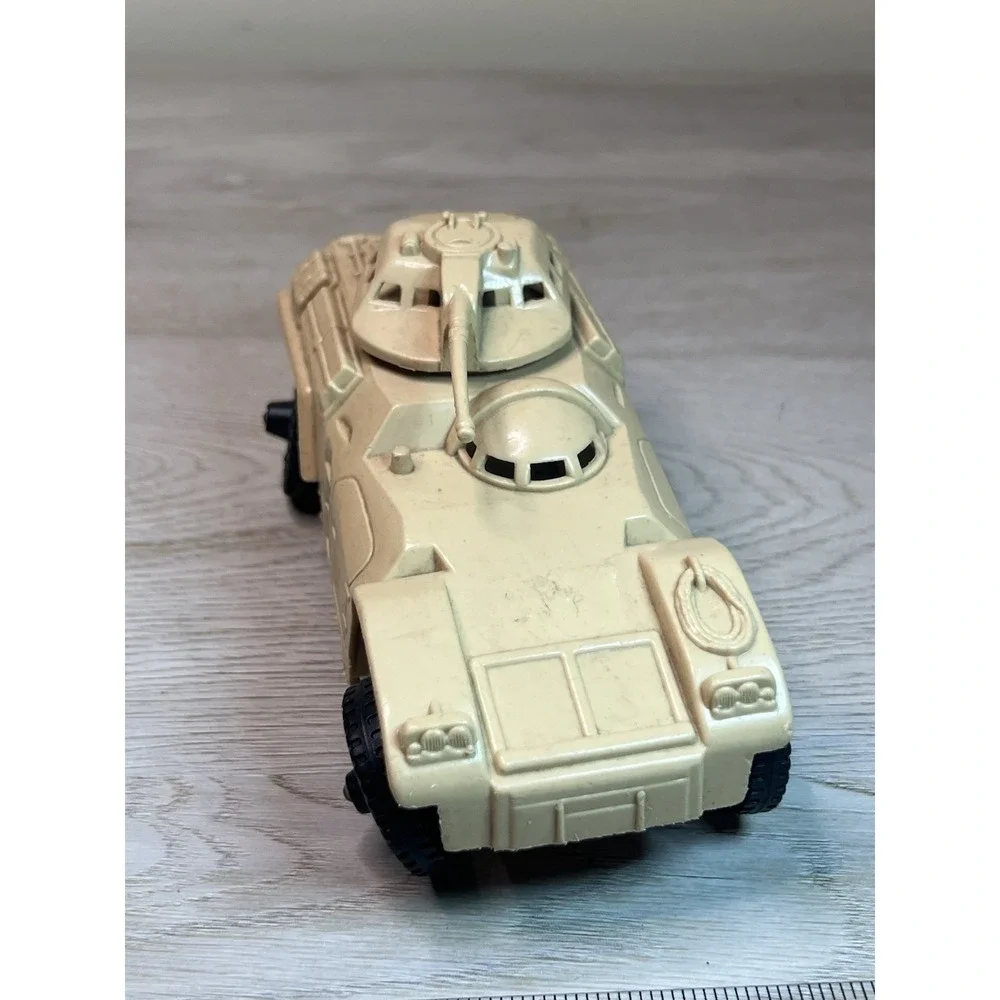 Vintage Toy Army Tank Vehicle Tan Plastic Wheels Processed Plastics Co USA